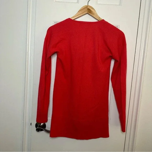 ANN TAYLOR 100% Cashmere Cowl Neck Sweater Hot Pink Festive Holiday Size XXS - Picture 5 of 5